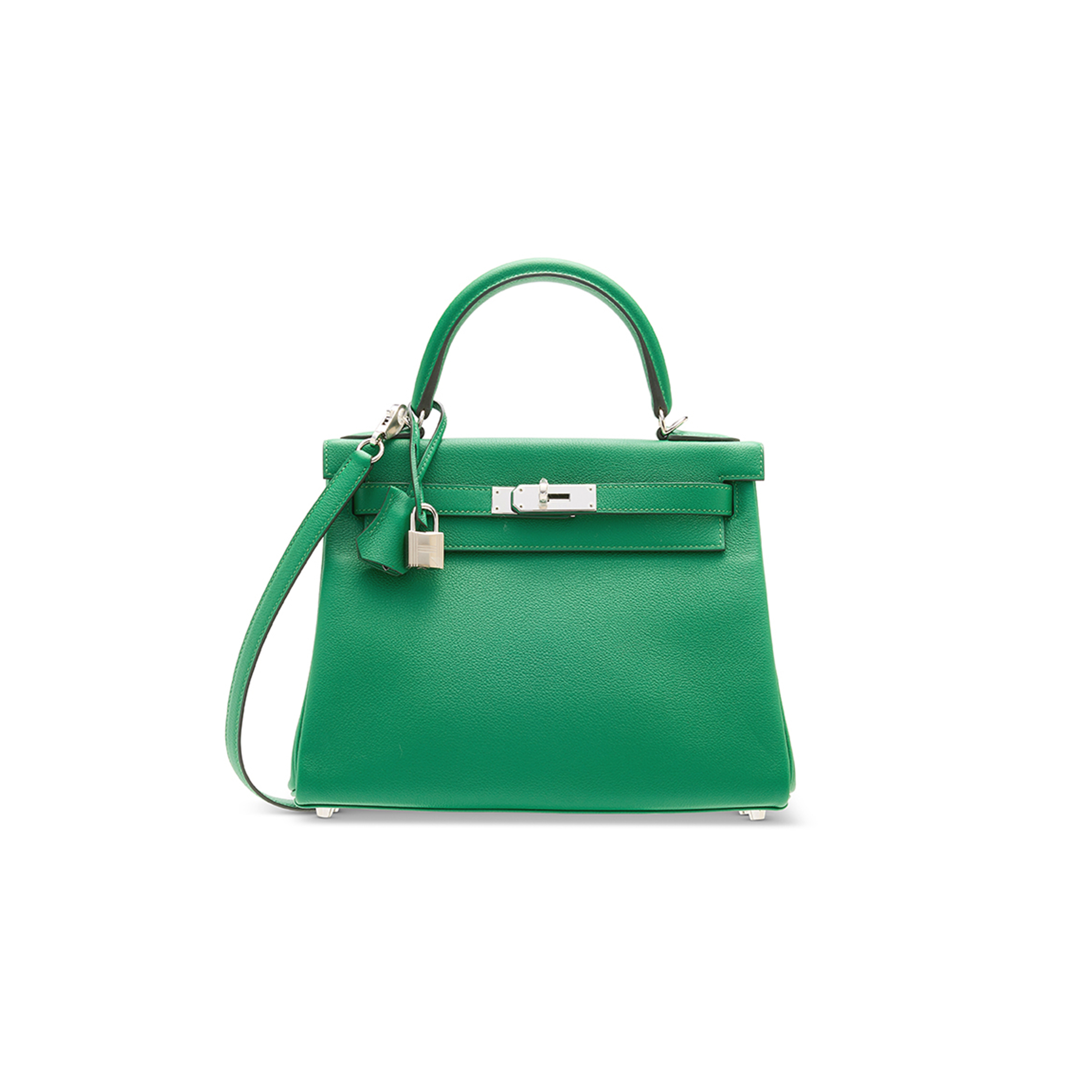H**mes a cactus evercolor leather retournÉ kelly 25 with palladium hardware (25*17*7cm)